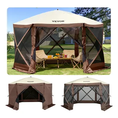 VEVOR Pop Up Gazebo Tent, Pop-Up Screen Tent Sided Canopy Sun Shelter with Removable Privacy Win