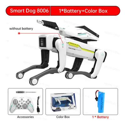 (with turret 1B BX) Teeggi Electric RC Intelligent Robot Dog Multifunction RC Mechanical Dog wit