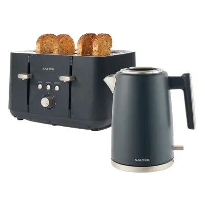 Salter COMBO-8823 Marino Kettle and Toaster Set ? 1.7L Capacity Fast Boil Kettle, 4-Slice Anti-J