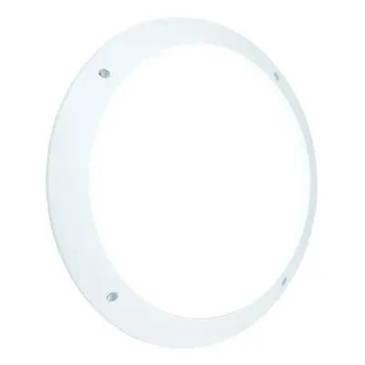 IP65 Outdoor Round Wall Ceiling Lamp Matt White Plain Bulkhead 12W Daylight LED