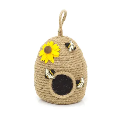 Rustic Beehive Coir Rope Doorstop | Honey Bee House Home Doorstopper | Novelty Bee Hive Door Sto