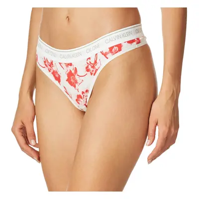 Calvin Klein Women's CK One Cotton Thong Panty Lilium Print_Strawberr