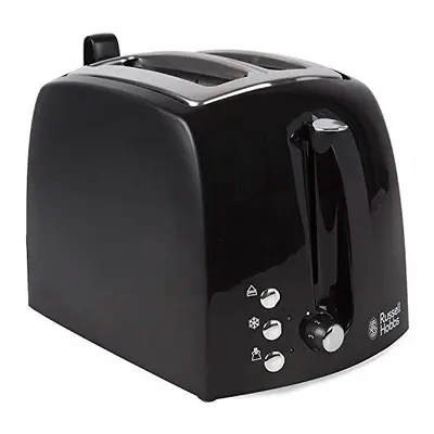 Russell Hobbs Textures 2-Slice Toaster, Cast Iron, Black with Chrome Controls