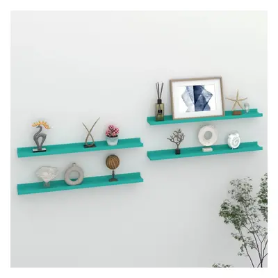 vidaXL 4x Wall Shelves Blue 80x9x3 cm Hanging Display Racks Furniture Home