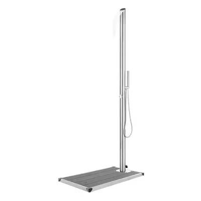 vidaXL Garden Shower with Grey Base cm Stainless Stee lBath Accessory