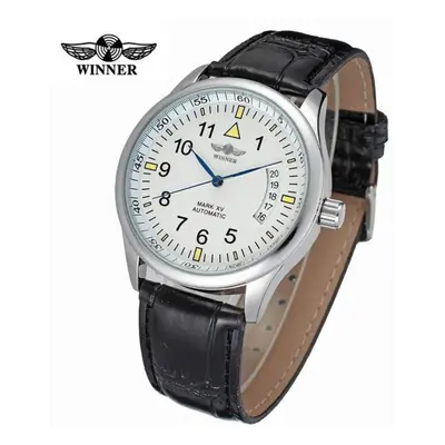 (white) Winner Watch Trendy Fashion Roman Vortex Dial Low-key Luxury Men&apos;s Wrist Watch Mech