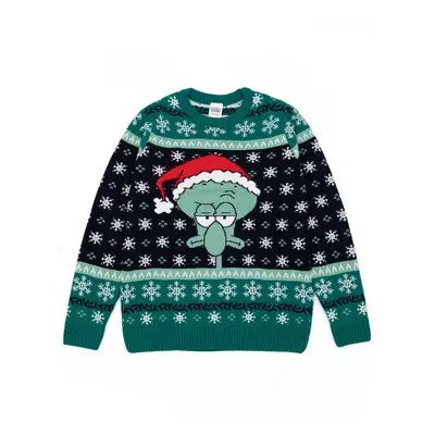 (Small) SpongeBob SquarePants Christmas Jumper (Mens Green)