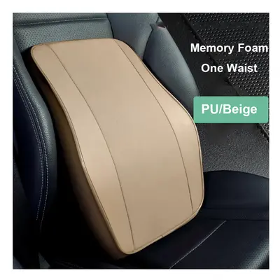 (Beige Waist) Noble Car Rest Head Support Cushion Neck Headrest Pillow Car Breathable