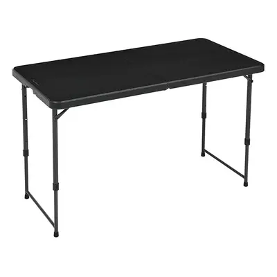 4 Foot Rectangular Folding Table, Adjustable Height Settings with Carrying Handle, Indoor & Outd