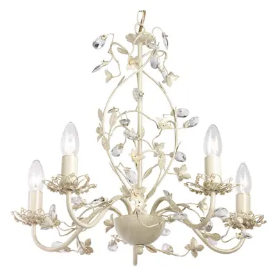 Hanging Flush Ceiling Pendant Light CREAM GOLD Chandelier Lamp Bulb Holder