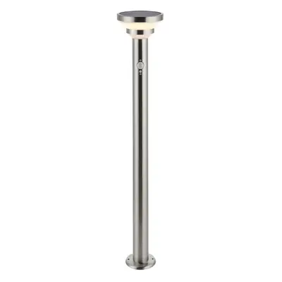 800mm Stainless Steel Outdoor Bollard Post Light - Solar Powered & PIR Sensor