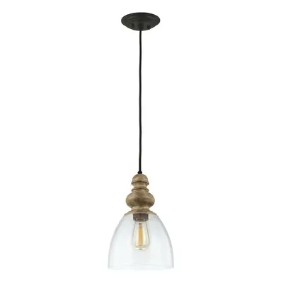 1 Bulb Ceiling Pendant Light Fitting Driftwood / Dark Weathered Zinc LED E27 60W