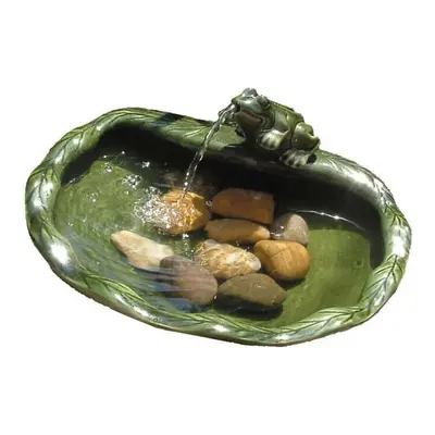 Ceramic Frog Water Feature Fountain Smart Solar Powered Garden