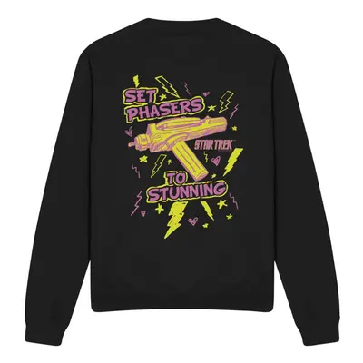 (M, Black) Star Trek Unisex Adult Set Phasers Sweatshirt