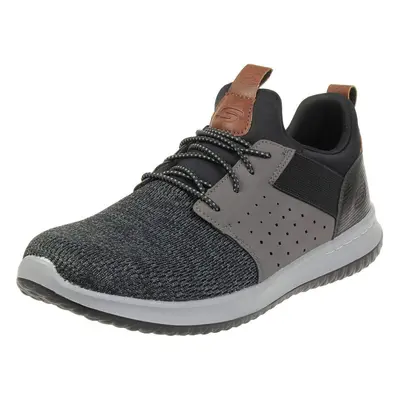 Skechers Men's Classic Fit-Delson-Camden Sneaker Black/Grey Wide