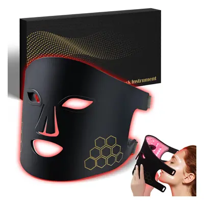 LED Face Mask Light Therapy, Infrared Red Light Therapy for Face with Long Light Waves, Portable