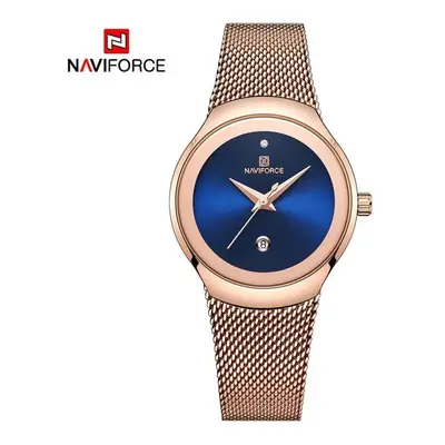 (blue) Naviforce Womenâs Quartz Watches Fashion Ladies Stainless Steel Luxury Dresses Wristwat