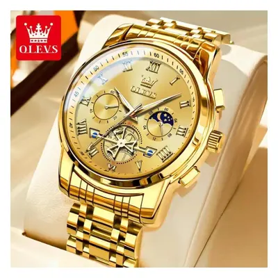 (like the picture 4) Olevs With Gift Box Multifunctional Waterproof Quartz Watch Luminous Non-me