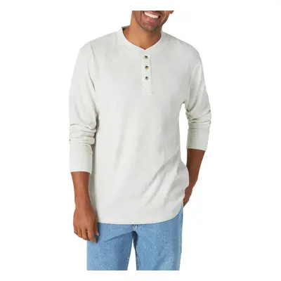 Wrangler Authentics Men's Long Sleeve Waffle Henley Off White 3X-Lar