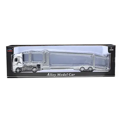 (Transport White Box) 1:50 Diecast Alloy Truck Head Model Toy Container Truck Pull Back With Lig