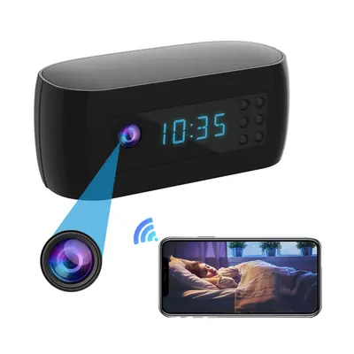 Mini Wifi Camera Clock Full HD 1080P Wireless Control IR Night Vision