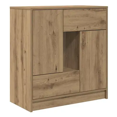 (artisan oak) vidaXL Sideboard with Drawers and Doors Black Oak 70.5x34x74.5 cm