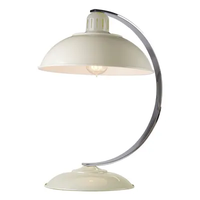 Table Lamp Curved Arm Retro Style Office Light Oyster White LED E27 60W Bulb