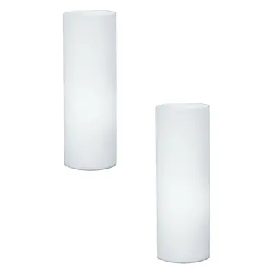 2 PACK Table Lamp Colour Shade White Glass Opal Matt In Line Switch E27 1x60W