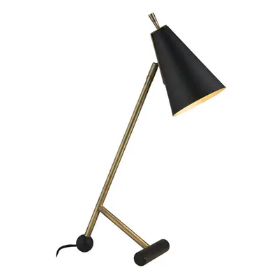 Antique Brass & Matt Black Task Lamp - Modern Adjustable Table Desk Light