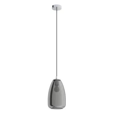 Pendant Light Colour Chrome Shade Black Transparent Glass Vaporized E27 1x40W