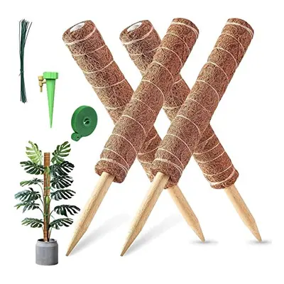 Moss Pole, 4PCS 40CM/16inches Coir Moss Pole for Monstera & Cheese Plant, Plant Stands Indoor wi