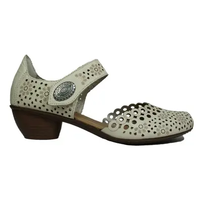 (7.5 (Adults')) | Cream Leather | Womens Riptape Summer Shoes