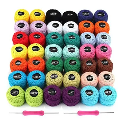 Colourful Crochet Yarn Balls Crochet Hooks Included 1mm 2mm Each Thread Ball Weighs 5g018oz Tota