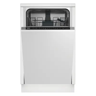 Beko DIS16R10 Fully Integrated Slimline Dishwasher | Silver Control Panel with Fixed Door Fixing