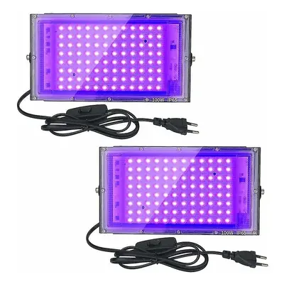 2pcs 100w Uv Led Floodlight light Ip65 proof Ultravi Led Lamp