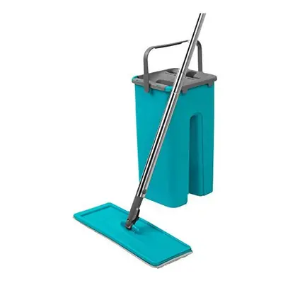 Beldray LA067234EU Space Saving Flat Head Microfibre Mop and Bucket Set, Built-in Wringer & Dirt