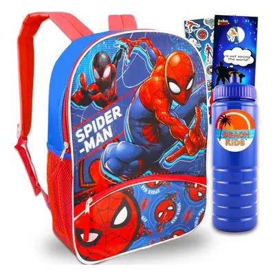 Marvel Spiderman Backpack for Kids Toddlers - Bundle with Spiderman Inch Backpack Plus Spiderver