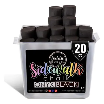 Loddie Doddie- 20ct Bucket of Sidewalk Chalk- Onyx Black- Long lasting