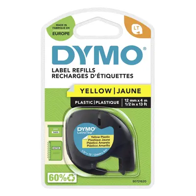 Dymo LetraTag Plastic Label Tape mm x m Roll Yellow