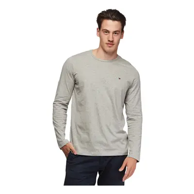 Tommy Hilfiger Men's Long Sleeve Graphic T Shirt (Small Grey Heather)