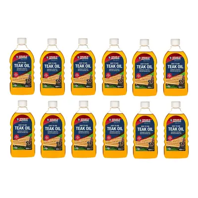 12 x 500ml Teak Oil Wooden Furniture Sealer Nourishes & Protects