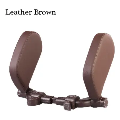 (Leather Coffee) Car Seat Headrest Neck Pillow Travel Cushion For Sleep Car Pillow Neck