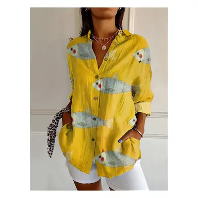 (YK1791, XL) new women's long shirt summer European and American trendy half-sleeved shirt tiger