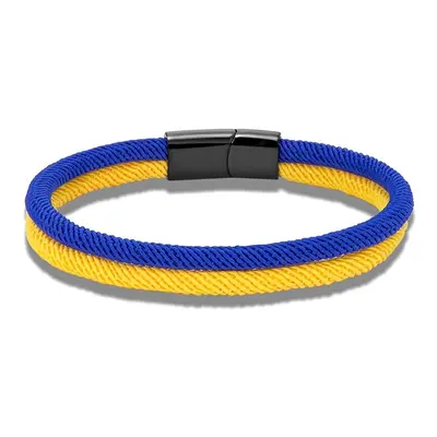 (19cm, Ukraine) Men Women Creative Colorblock Bracelet Double Strand Nautical Survival Rope