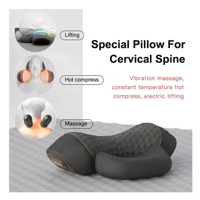 Electric Massager Cervical Pillow Hot Compress Vibration Massage Neck Traction Relax Sleeping Me