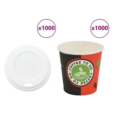 (120 ml (4 oz)) vidaXL Paper Coffee Cups with Lids pcs 16oz 400ml paper cup