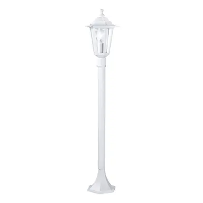 IP44 Outdoor Bollard Light White Aluminium Lantern x 60W E27 Bulb Lamp Post