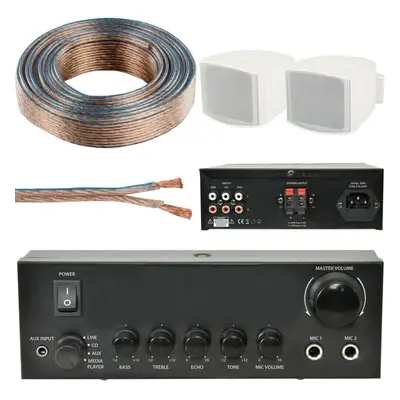 110W Stereo Amplifier System Kit 2x Background Wall Speaker Bedroom Office AUX