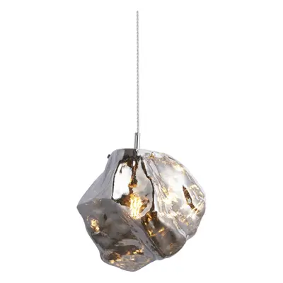 Metallic Chrome Rock Design Ceiling Pendant Light Dimmable Hanging Light Fitting