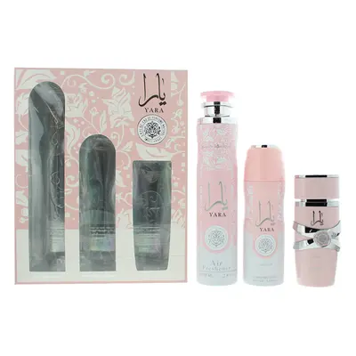 Lattafa Yara Piece Gift Set: Eau De Parfum 100ml - Hair Mist 50ml - Perfumed Spray 200ml